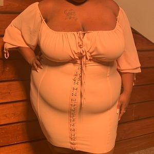 Off the shoulder bandage corset dress